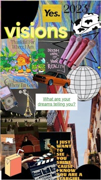 a poster with the words visions
